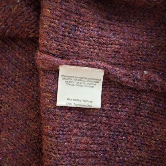 Modcloth Tunic Sweater Sz 1X Cowl Neck Metallic Wool Blend Christmas Holiday - Picture 11 of 16